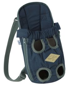 Front and Backpack Dog Carrier Touch dog 'Wiggle-Sack' Fashion Designer (Color: Navy, size: small)