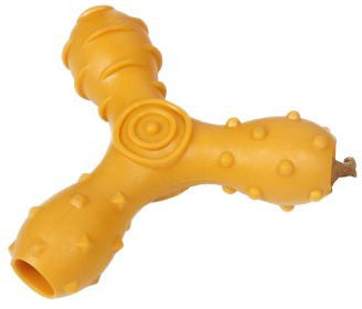 Treat Dispensing and Chewing Interactive TPR Dog Toy (Color: Orange)