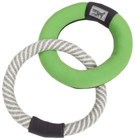 Rope and Floating Ring Dog Toy Ring Toss Dual-Connecting Jute (Color: Green)