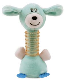 Totty-Chew' Plush and Rubber Squeaking Newborn Teething Dog Toy (Color: Blue)