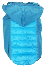 Lightweight Hybrid 4-Season Stretch and Quick-Dry Dog Coat w/ Pop out Hood (Color: Blue, size: X-Large)