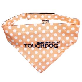 Touch dog 'Bad-to-the-Bone' Polka Patterned Fashionable Velcro Bandana (Color: Orange, size: small)