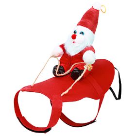 Christmas Costumes Red Winter Coat for Dog Riding Santa Claus with Bell Clothes New Year Outfit (size: S)