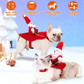 Christmas Costumes Red Winter Coat for Dog Riding Santa Claus with Bell Clothes New Year Outfit (size: XL)