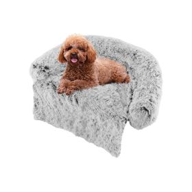 Plush Calming Dog Couch Bed (Color: Style A, size: S)