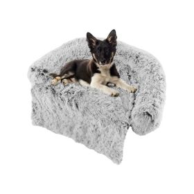 Plush Calming Dog Couch Bed (Color: Style A, size: M)