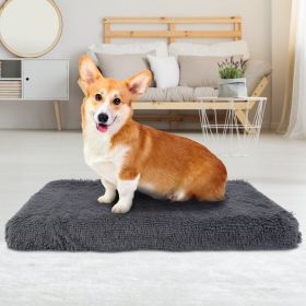 Dog Bed Soft Plush Cushion Warm Mat with Long Plush (size: L)