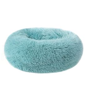 Small Large Dog Calming Bed Cozy Warm Plush Sleeping (Color: Dark Green, size: 16in)