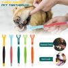 Three-Sided Pet Toothbrush, Toothbrush Cleaning Dog