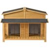 47.2 ' Large Wooden Doghouse Outdoor & Indoor with Porch; 2 Doors