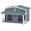 47.2 ' Large Wooden Doghouse Outdoor & Indoor with Porch; 2 Doors