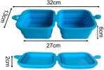 Silicone Collapsible Pet Bowl Double Portable Travel Bowl