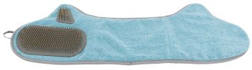 2-in-1 Hand-Inserted Microfiber Pet Grooming Towel and Brush