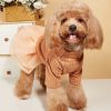 Small & Medium Dogs Solid Color Twist Knit Turtleneck Spliced Mesh Skirt