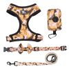 4Pcs Set Reflective No Pull Harness Collar Leash with Dog Poop Bag