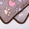 Soft Brown Heart Claw Print Rug, SML