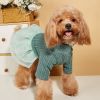 Small & Medium Dogs Solid Color Twist Knit Turtleneck Spliced Mesh Skirt