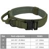 Dog Collar with Handle; Military Heavy Duty Dog Collars for Medium Large Dogs