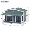 47.2 ' Large Wooden Doghouse Outdoor & Indoor with Porch; 2 Doors