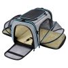 Pet Carrier Expandable Foldable Soft Dog Bag Backpack 5 Open Doors