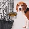 Stainless Steel Dog Bowl, Detachable Pet Cage Food Water Bowl with Clamp Holder