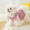 Warm and thickened dog clothes; bow sweater skirt; dog sweater