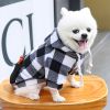 1pc Black Plaid Zip Pocket Pet Sweatshirt; Dog Clothes