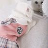 Sweet Bowknot Dog Sweater Dress; Winter Warm Pet Clothes; Costume