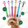 Three-Sided Pet Toothbrush, Toothbrush Cleaning Dog