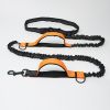 Hands Free Dog Leash Durable Dual Handle Waist Leash with Reflective Bungee