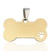 Stainless Steel Bone Shaped Pendant Collars, Metal Pendant for Pet Necklace