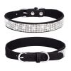 Pet Collar Shiny Artificial Rhinestone Dog Collar Microfiber Collar