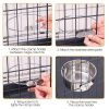 Stainless Steel Dog Bowl, Detachable Pet Cage Food Water Bowl with Clamp Holder