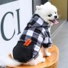 1pc Black Plaid Zip Pocket Pet Sweatshirt; Dog Clothes