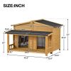 47.2 ' Large Wooden Doghouse Outdoor & Indoor with Porch; 2 Doors