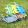 Silicone Collapsible Pet Bowl Double Portable Travel Bowl