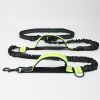 Hands Free Dog Leash Durable Dual Handle Waist Leash with Reflective Bungee