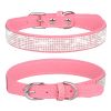 Pet Collar Shiny Artificial Rhinestone Dog Collar Microfiber Collar